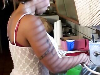 Hot wang sucking Monique creamed after taking schlong unfathomable in butt and pussy