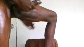 hot teen intowel jacking my creamy oily wet dick!