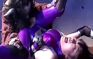 Purple crotchless body latex