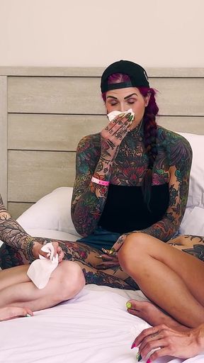 Three Girls in a Nonstop Sneezing Fit: Mars Solo, Inked2plz, Andi Wild