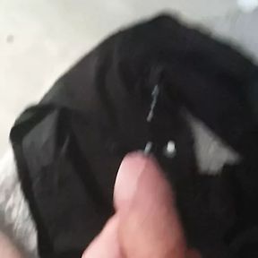 Cum in wifes black panties