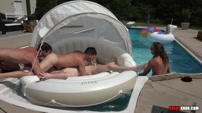 Colby Chambers And Mickey Knox In Group Fuck And Cum By The Pool With The Boys Bareback