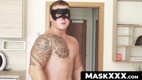 MaskXXX.com - Masked gay stud devotes this jerkoff to a job well done with pride