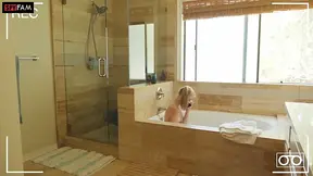 Stepbrother catches petite step sis getting a facial