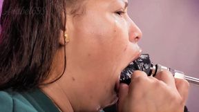 Mouth Fetish Uvula Close I Gag on a Hard BBC