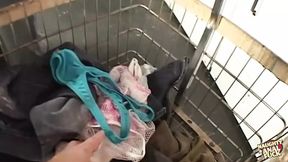 Racy Latina receives filled with horny cum in laundromat
