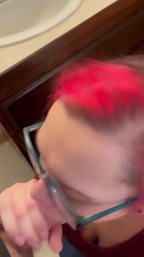 BBW stepmom MILF gives blowjob and receives a facial cum shot your POV