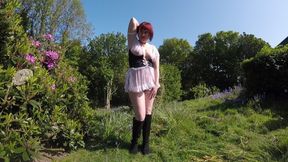 Posing outdoors in Wench Outfit