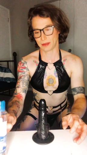 Sissy Tessa Rivers Toys Her Ass and Cums on Her Face mistress' Request
