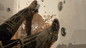 Princess mess her louboutin leather boots