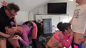 Slutty Texas Patti & Fric Fok Drain Costas & Conny Dachs's Thick Cocks