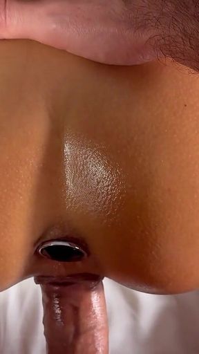 Slut in Tan Stockings Ass Fucked & Creampied