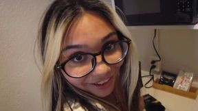 Small Cock Humiliation: Big Tits Babe Sucks and Handjobs His Tiny Dick