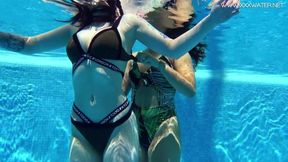 Diana Rius and Sheril Blossom Hot Lesbians Underwater