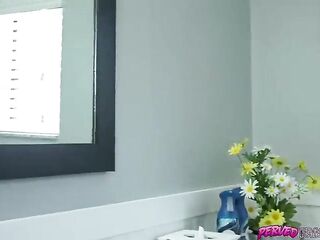 When Kylie wishes to show off her recent outfit to her stepdad, it turns out that babe didn't put on pants and that guy got a glimpse of her snatch! Whoops!