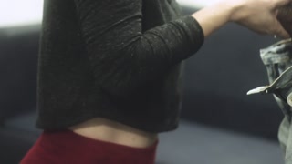 Blowjob from the married woman in red pants.