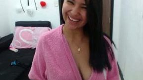 Webcam friend shows her big natural boobs and fat ass