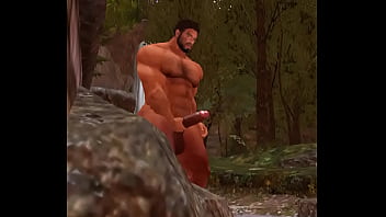 mega hunk cam heyward jerking  outdoors