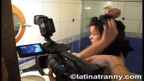 Midget with a big hard cock and Nikki Montero fun times