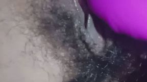 Hairy latina Bibi Hourani stimulating her own clit under the blankets