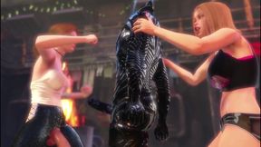 Cyberpunk Shemale and Old 80 Yo Old Woman with Big Boobs