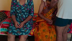 Family girls enjoying lesbian threesome