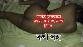Bangladeshi Village Stepmother Fucked by Her Stepson in the Dark of Night in Her Bedroom
