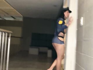 Large butt trans cop arrests 25cm BBC who was stealing a safe. This guy screws her until this babe's done