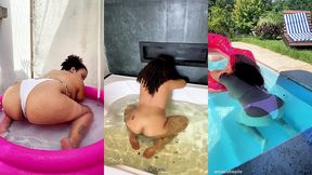 fart compilation big ass farting in the bathtub and pool making bubbles