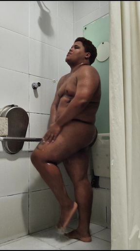 Black Bear Taking a Bath and Cumming in a Hospital Bathroom