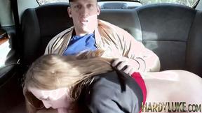 ”Teen tart Kitten fucks Hardy Luke & cum in the Fan Taxi”