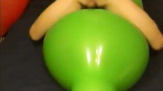 Good-Sized green balloon railing pummeling jism