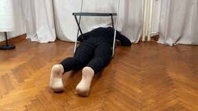 TICKLISH SMALL FEET STUCK UNDER CHAIR POV TICKLING - MP4 Mobile Version