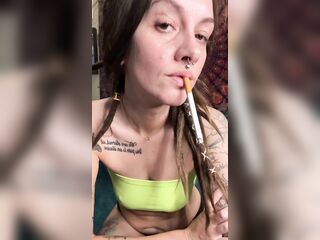 Smokin' mother I'd like to fuck Masturbating Wearing Ebony Pants