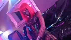 Mask fetish and strap on