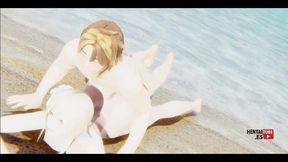 Genshin Impact Hentai - Lumine Is Fucked in the Beach - Asian Japanese Anime Manga Porn