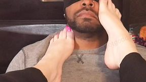 Mother-in-law takes control with her feet