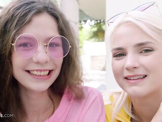 Slutty teens Lika Star & Sofi Smile share a dick