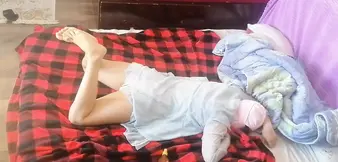 Hot couple erotic massage with oil on the body. Amateur wife gives me a handjob until I cum. Hot amateur couple crazy sex in the