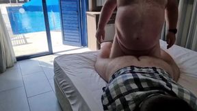 Dad Fucks Stepson on Parents Bed