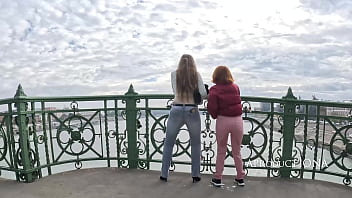 Wetting in their Jeans together on the bridge