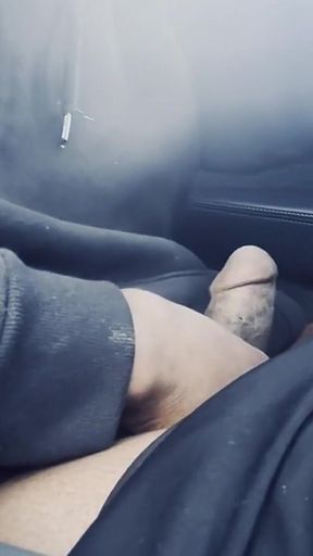 Stroking Big Ass Dick Driving in Traffic