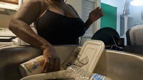 Tiny human watches giantess clean POV 1080 smaller