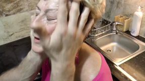 Granny fucked on kitchen floor