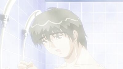 Redhead cutie with short hair gives a wet and wild head in the shower and gets double penetrated