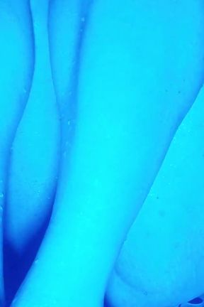 Pretty Femboy Having Bath Colorful Lights Ambience Big Natural Tits