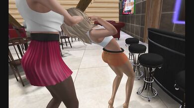 Hooters girl in pantyhose bound bar sex fight kicks while dominance