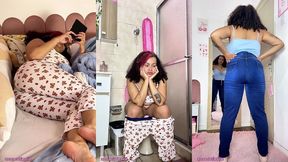 chubby girl morning routine full of farts while getting ready