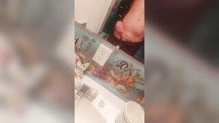 Toying with my sausage in a public shower