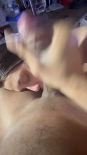 CumSlut snowbunny is a slave for some big black dick down her throat